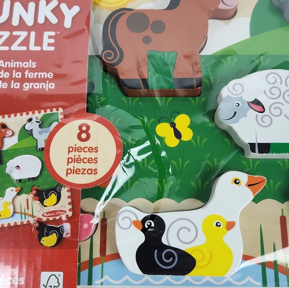 Melissa & Doug Chunky Farm Animals Puzzle Ages 2+ NEW. - Picture 3 of 6
